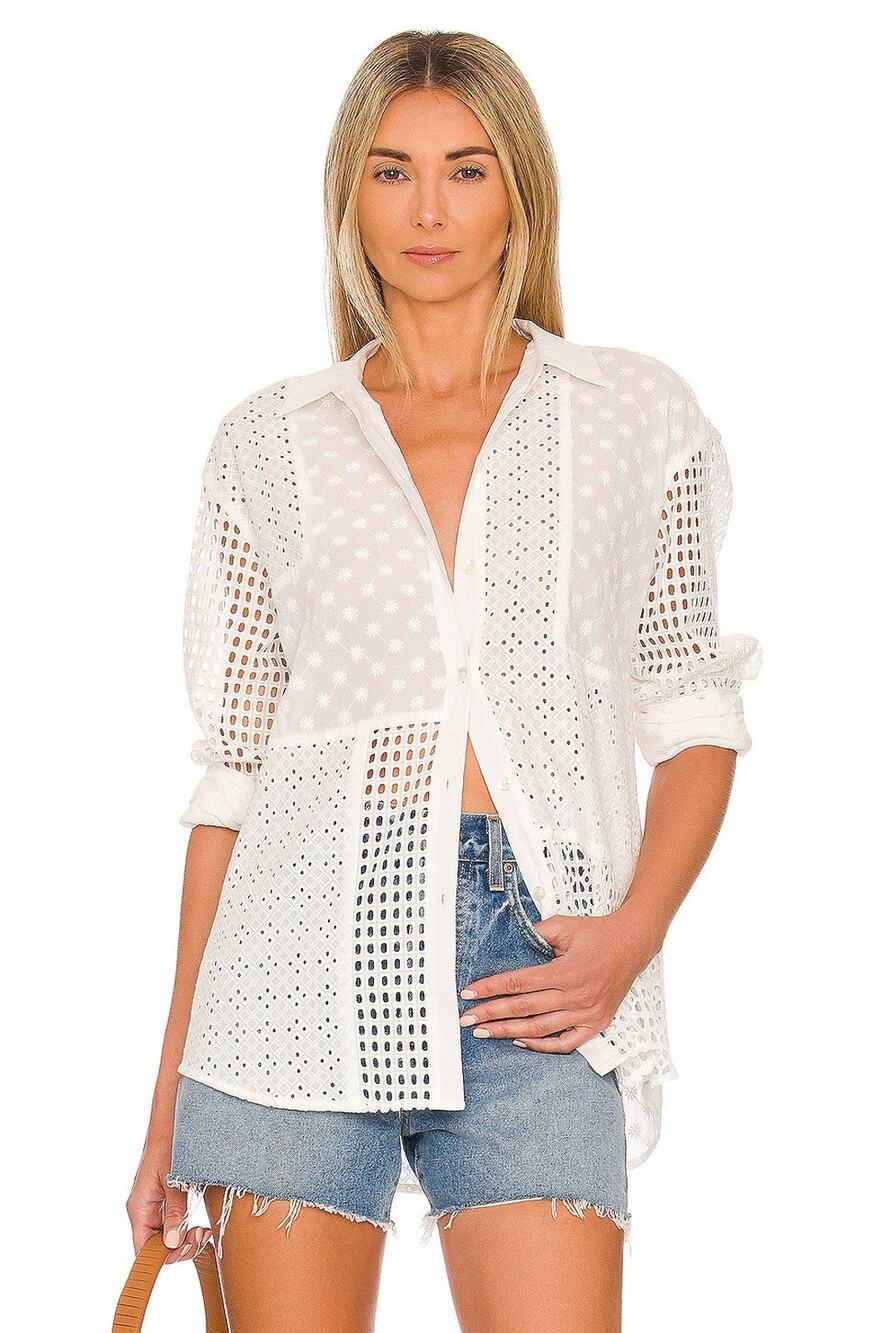 Rails Juliette Shirt White Eyelet Mix - S